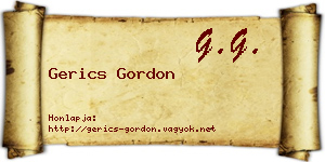 Gerics Gordon névjegykártya
